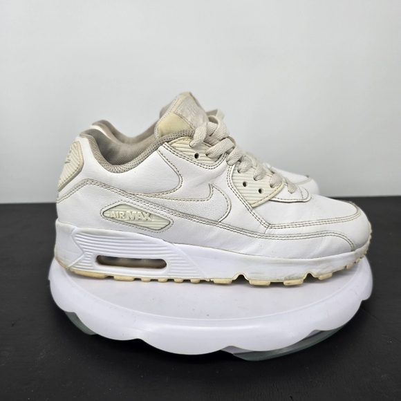 Nike Air Max 90 Running Shoes Youth 6.5Y Women's 8 Leather White 833412-100 - Picture 5 of 8